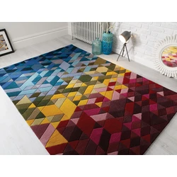 Kingston vloerkleed - Laagpolig - 100% Wol - Geo Modern - Multi - 120 X 170 CM