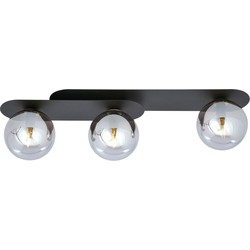 moderne plafondlamp Borghese Zwart 3-lichts