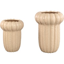 PTMD Vaas Samaran - 23x23x33 cm - Keramiek - Creme