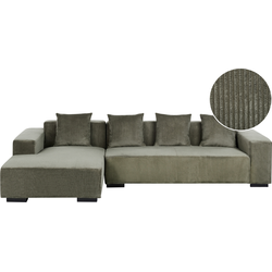 Beliani LUNGO - Hoekbank-Groen-Corduroy