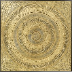 Kare Wanddecoratie Circle Gold 120x120 cm