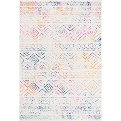 Safavieh Boho Chic Indoor Woven Area Rug, Tulum Collection, TUL267, in Ivory & Fuchsia, 91 X 152 cm