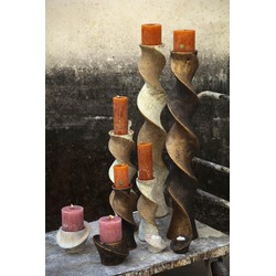 PTMD Kandelaar Bryah - 16x16x90 cm - Cement - Zwart