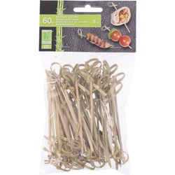 Hapjes/sate prikkers/spiesjes - bamboe hout - 60x stuks - 9 cm - amuse/bbq/feestje - prikkers (sate)