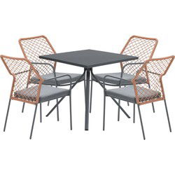 5-delige tuinset Dido tuinstoelen koper - Rimini tafel