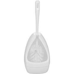 Buemag Toiletborstel - wit - met randreiniger en houder - 39 cm - Toiletborstels