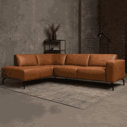 Hoekbank Barin cognac microvezel links