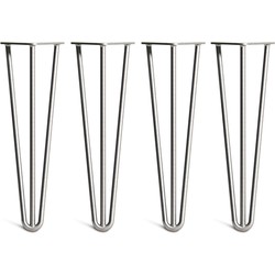 The Hairpin Leg Co. - Hairpin Legs - Bank - 40cm - 12mm - Bankpoten - 3 Zware Staven - Transparante Lak