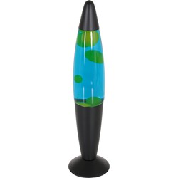 Zwarte lavalamp met gele lava Mexlite Volcan Blauw