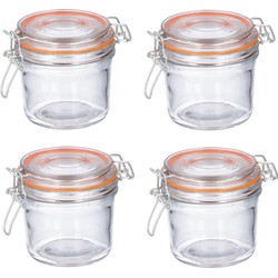 6x stuks luchtdichte potten transparant glas 350 ml - Weckpotten