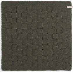 Knit Factory Gebreide Keukendoek - Keukenhanddoek Uni - Khaki - 50x50 cm