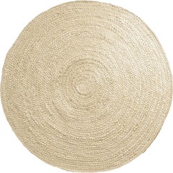 Jute vloerkleed - Rond Naturel / Wit - Jute vloerkleed - Rond Naturel / Wit