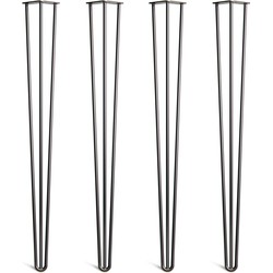 The Hairpin Leg Co. - Hairpin Legs - 102cm - Barkruk Poten - 12mm - 3 Heavy Duty Rods - Zwart