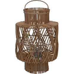 HSM Collection-Lantaarn In-Outdoor Big-38x38x48-Naturel-Rotan