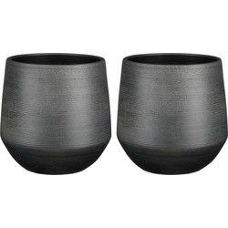 Mica Decorations Plantenpot - 2x - terracotta - relief D24 x H23 - Plantenpotten