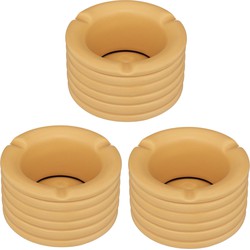 Set van 3x stuks terras asbakken/stormasbakken rond keramiek 11 x 6 cm oranje - Asbakken