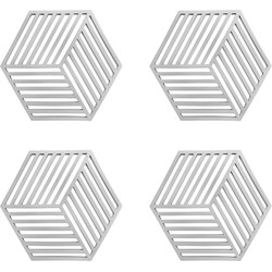 Krumble Pannenonderzetter Hexagon - Grijs - Set van 4