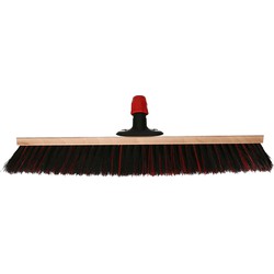 Buemag Bezemkop - Arenga/Elaston mix - zwart/rood - hard - hout - 60cm - Bezem