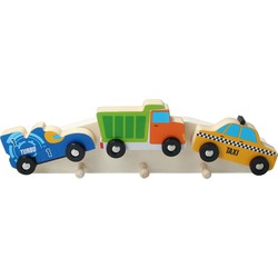 The Toycompany Houten Kapstok ‒ Kinderkapstok ‒ Auto voertuigen 32 cm