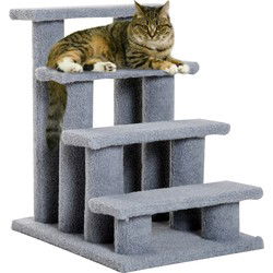 4goodz Huisdierentrap Katten- en Hondentrap 4 treden 63,5x43x60cm Grijs