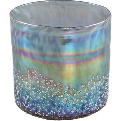 PTMD Windlicht Liro - 12x12x12 cm - Glas - Parel