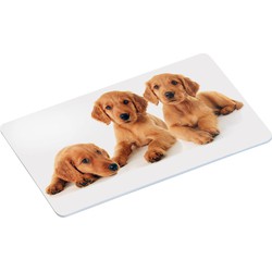 6x Rechthoekige kunststof bordjes/plankjes met puppy print voor kinderen - Placemats