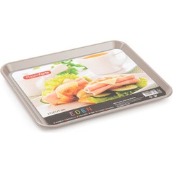Plasticforte dienblad/serveerblad - Kunststof - 27 x 21 cm - taupe - Dienbladen