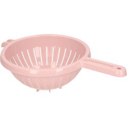 Plasticforte Keuken vergiet/zeef - kunststof - Dia 23 cm x Hoogte 10 cm - roze - Vergieten