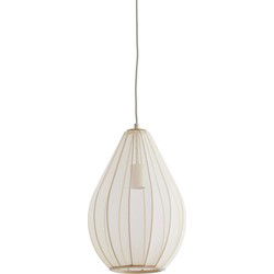 Light & Living - hanglamp - Itela - beige wit - textiel - Ø 28cm - E27 - 2976927