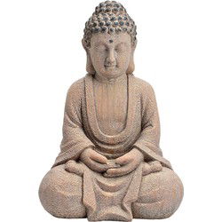 Buddha in antiek bruin magnesia (B/H/D) 32x24x47cm