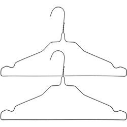 Voordeelset van 50x stuks metalen kledinghangers zwart 40 x 20 cm - Kledinghangers