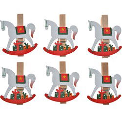 Clayre & Eef Decoratieve Knijpers 4x1x4 cm Wit Hout Hobbelpaard