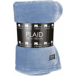 Fleece deken - koren blauw - 130 x 180 cm - polyester - fleeceplaid - Plaids