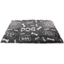 VETBED DOG PRINT GRIJS / WIT 50X75 CM