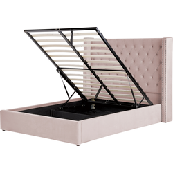 LUBBON - Bed met opbergruimte - Zilver - 140 x 200 cm - Fluweel