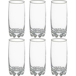 Set van 6x stuks longdrink glazen Tin 380 ml van glas - Longdrinkglazen