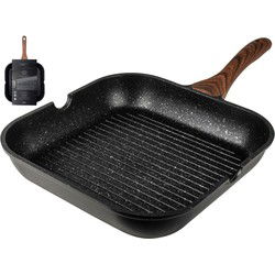Gusta Granito Fuerte Stone Grillpan 28 cm Zwart/Bruin