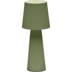 Kave Home - Grote tafellamp voor buiten Arenys van groen geverfd metaal