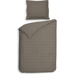 Heckett & Lane Dekbedovertrek Diamante Taupe Grey 140 x 200 220 cm + 1 sloop 60 x 70 cm