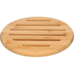 1x Houten ronde onderzetters voor pannen/schalen 20 cm - Panonderzetters