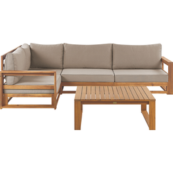 Beliani TIMOR - Loungeset-Lichte houtkleur-FSC® gecertificeerd acaciahout