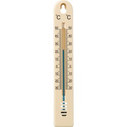 Buiten muurthemometer beige kunststof 13 cm - Buitenthermometers