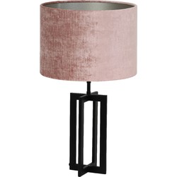 Tafellamp Mace/Gemstone - Zwart/Oud roze - Ø30x56cm