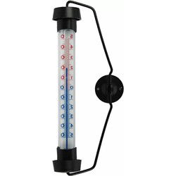 Talen Tools raamthermometer - zwart - kunststof - 19 cm - Buitenthermometers