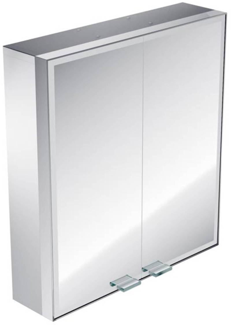 Emco Asis Prestige inb.spiegelkast 91.5cm.brede deur re.led+bluetooth Aluminium - 