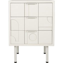 Nachtkastje Beige MDF - 3 Lades - 40x50x71cm - Funk