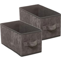 Set van 4x stuks opbergmand/kastmand 7 liter donkergrijs polyester 31 x 15 x 15 cm - Opbergmanden