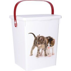 Huisdieren katten voedsel/voercontainer - voorraadbox - kunststof - 5L - Voorraadblikken