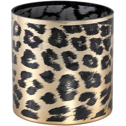 PTMD Desiree Windlicht Cheetah - H20 x Ø20 cm - Glas - Goud