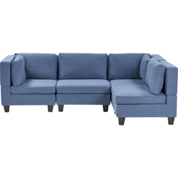 UNSTAD - 4-zitsbank modulair - Blauw - Linkszijdig -  Polyester